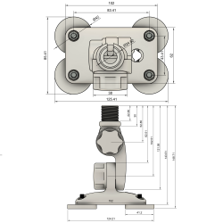 TravelConnector 3DKM - 3D tilt holder, magnetic foot, 1" UNS thread