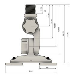 TravelConnector 3DKM - 3D tilt holder, magnetic foot, 1" UNS thread