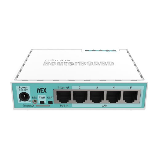 MikroTik E50UG Router with 5 RJ45 ports one USB Port and one microSD slot