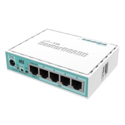 Seitliche Ansicht mit PoE-In Port RJ-45 Ports und einer...