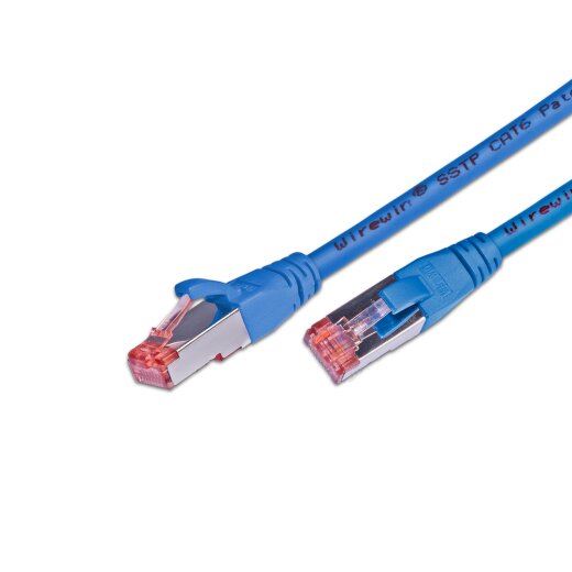 CAT.6 Netzwerkkabel | Patchkabel, STP, 2 x RJ45 / PIMF, Blau, 5m