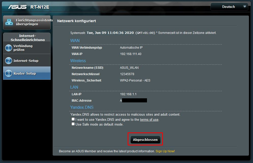 ASUS RT-N12E as Access Point - Step 6